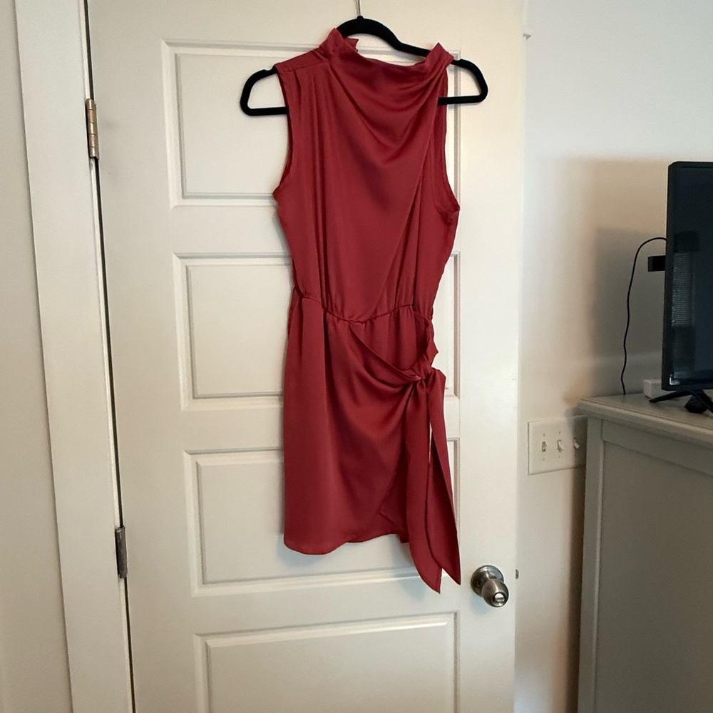Satin Sleeveless pink Dress